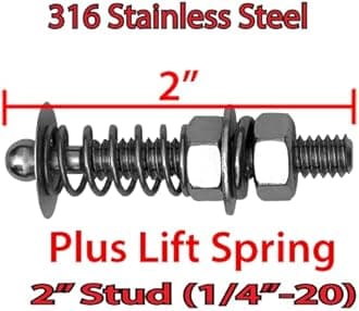 Black 1.00" & 2" Stud Pro Stainless Mini Push Button Latch Hood Pin