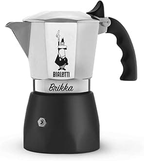 Brikka Moka Pot - Crema-Rich Stovetop Espresso Maker, Italian Coffee Maker, 2 Espresso Shots (3.4 oz - 100 ml), Black