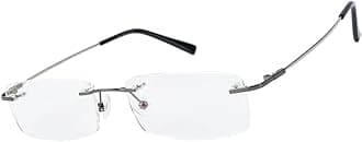 Blue Light Blocking Glasses - Flexible Rimless Titanium Alloy Eyeglasses Frames Clear Lens