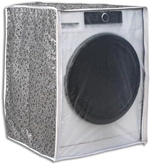 Classic® Front Load Washing Machine Cover Suitable for LG 8.5 Kg, 9 Kg, 9.5 Kg, 10 Kg, 10.5 Kg, 11 Kg, 11.5 Kg, 12 Kg (72cmsX63cmsX81cms, Black & Grey)