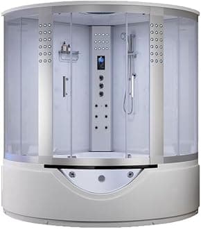 Vidalux Kingston Luxury Corner Steam Shower & Airspa Whirlpool Bath - White, 1500 x 1500 x 2250mm - Quadrant Shape, Built-in DAB Radio with Speaker System - 5 Years Warranty