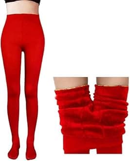 Brachy Women Plus Size Beige (XL) Ankle Length (30 to 40 Waist) Stretchable Women Warm Thick Fur Lined Fleece Winter Thermal Soft Legging Tights Stocking