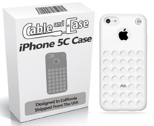 Circle Dot Holes Soft Skin Case for iPhone 5C - Retail Packaging - White
