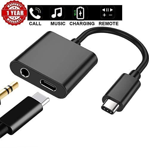 USB C/Type C to 3.5mm Aux Audio Headphone Charger and Music Jack Adapter Pixel 2/2XL/3/3XL Esential and so on Type c Products