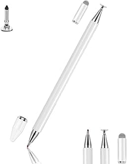 Stylus for iPad, Stylus Magnetic Disc Universal Stylus Pens Touch Screens for Apple/iPhone/iPad pro/Mini/Air/Android/Microsoft/Surface All Capacitive Touch Screens - White