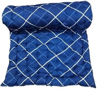 Squire Printed Single Bed Cotton Filled Mattress Gadda Soft & Reversible (Blue Colour, 3 x 6 ft or 72 x 36 Inch)