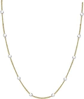 Pearl Necklaces for Women, Dainty 14K Gold/Silver Plated Pearl Necklace Simple White Pearls Choker Necklace Elegant Tiny Small Pearl Necklaces Wedding Jewelry Gift