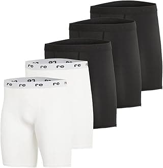 Real Essentials 5 Pack: Mens Compression Shorts - Quick Dry Performance Active Underwear (Available in Big & Tall)