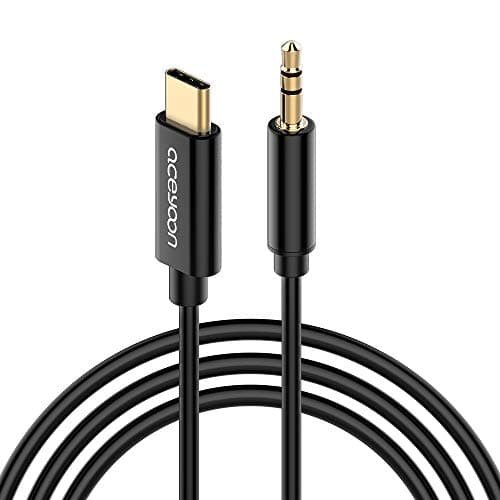 aceyoon USB C to 3.5mm Audio Aux Jack Cable 3ft Type C Adapter to 3.5mm Headphone Stereo Cord Compatible for Pad Pro 2018, Note20/10+, Pixel 3 4XL and More USBC Devices Without 3.5mm Port