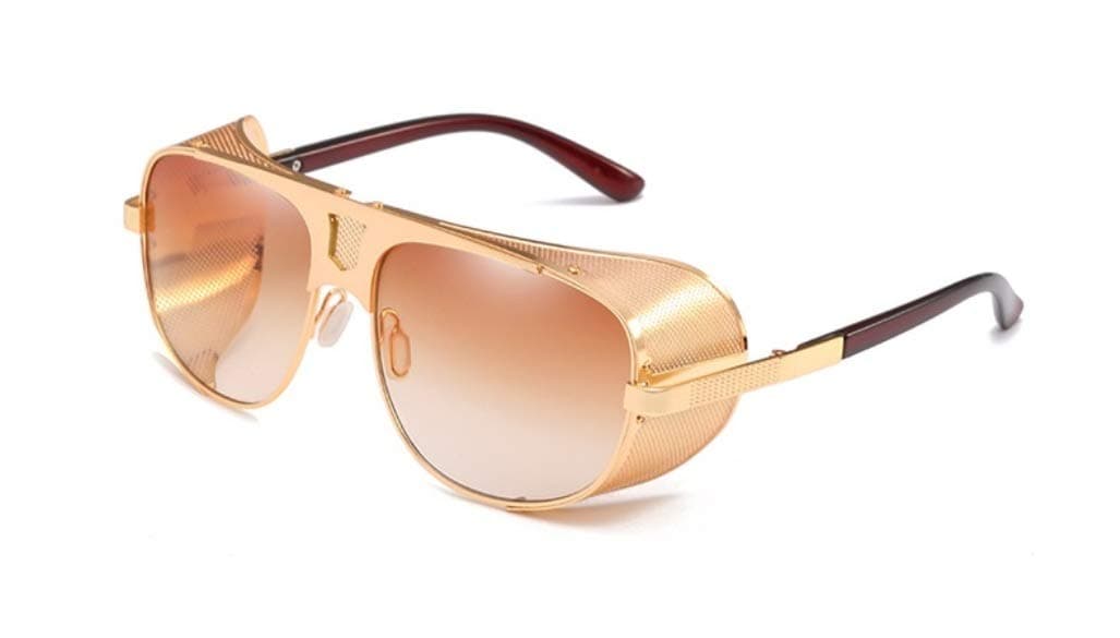 CheziChezi Flat Top Mesh Side Shield Aviator Sunglasses