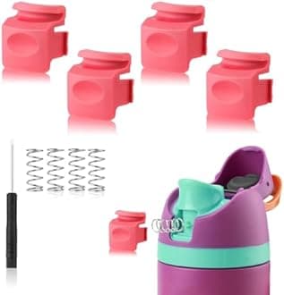 4pcs Replacement Button Compatible with Owala FreeSip 24oz 32oz, Water Bottle Lid Mouth Push Switch Top Cap Seal Stopper Replacement Parts for Owala 19/24/32/40oz Accessories, Carmine