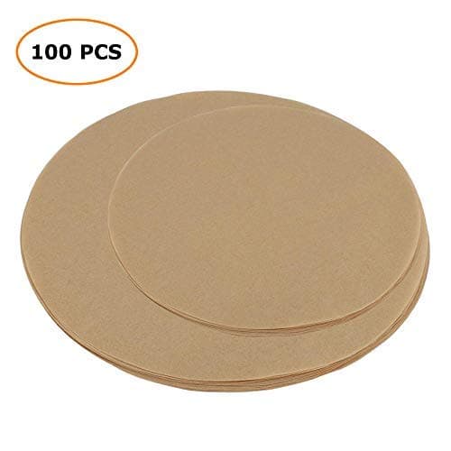 Cafurty 100 Sheets Parchment Paper Rounds 6" Diameter-Non-Stick Cake Pan Liner Circles, Cookie Baking Sheets, Precut for Cake Baking in Cheesecake Pan Spring form Pan and Tart Pan(Brown)