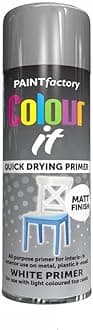 6x White Primer All Purpose Aerosol Spray Paint 250ml Quick Drying Spray, Fast Dry and Excellent Coverage for Metal, Wood, Plastic and More by Diva Gift