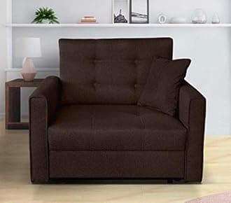 Mk Sofa Bed - Folding Single Sofa Bed Chairs - A Modern & Luxurious Furniture for Living, Drawing Room, Sofa Folding Bed with Premium Quality Fabric - Wooden Single Bed Available in Brown Color