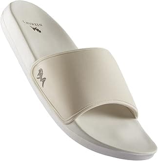 Neeman's Eco Slides for Men, Boys | Natural Rubber Lightwear Slippers (Ivory Cream) (numeric_9)