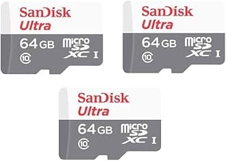Sandisk 64Gb Ultra Microsdxc Uhs 1 Card 100Mb/S Grey -Sdsqunr-064G-Gn3Mn, Grey (Pack of 3)
