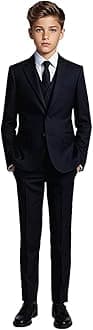 Boys' Formal Black Suit with Shirt and Vest