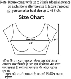 Cotton Silk All Over embrodered Round Neck Cutwork Half Sleeves Saree Blouse Readymade Crop Top Choli for Girls & Womens Free Size (503)