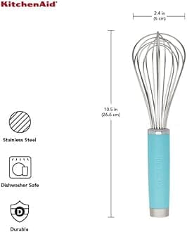 KitchenAid Gourmet Utility Whisk, 10.5-Inch, Matte Aqua Sky