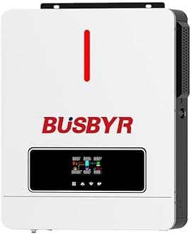 - 3600W Hybrid Solar Inverter All-in-One, 24V to 110V/120V Pure Sine Wave with 120A MPPT Controller, 98% Efficiency, Off-Grid Home RV Backup by Busbyr