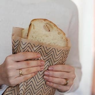 Lunchskins Compostable XL Sandwich Bags – 50 Count | Chevron Design | Eco-Friendly Food Storage Bags Made from Unbleached Kraft Paper with Recyclable Resealable Stickers