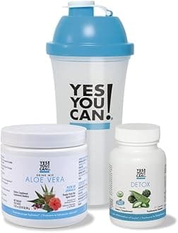 Detox Kit Bundle - Includes YYC! Capsules, Aloe Vera Drink Mix, and Water Bottle, Body Cleanse Kit, Daily Cleanse and Proper Hydration with Vitamins - (Hibiscus)