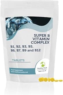 B Vitamins Super Complex 30 Tablets Pills B1 B2 B3 B5 B6 B7 B9 B12 Nutrition Health Food Supplements HEALTHY MOOD UK
