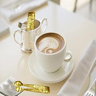 6PCS Mini Serving Tongs, 4Inch Rose Stainless Steel Sugar Cube Tong, Sliver Small Ice Tongs for Tea and Coffee Party, Appetizers, Desserts by Sunenlyst (6PCS Gold)