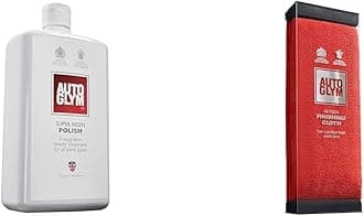 Super Resin Polish, 1L - High Performance Car Polish for Detailing and Maximum Gloss Finish & AG 560008 Hi-Tech Finishing Cloth, Red, 31.0 cm*24.0 cm*13.0 cm