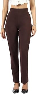 BlissClub Women's Straight Trousers with Mid Rise