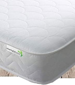 Starlight Beds Small Single Mattress. Shell Design Small Single Memory Foam Mattress with Springs. Soft, 18cm Deep, White. (2ft6 x 6ft3, 75cm x 190cm)