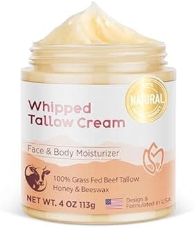 MEEYEE Beef Tallow moisturizer for Skin - Grass fed beef tallow honey Balm for face body dry skin (4 oz, Refreshing)