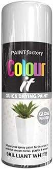 6x White Gloss All Purpose Aerosol Spray Paint 250ml Quick Drying Spray, Fast Dry and Excellent Coverage for Metal, Wood, Plastic and More by Diva Gift