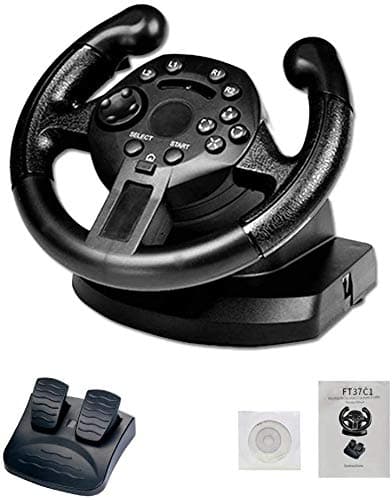 1PC Driving Force Racing Wheel & Pedals with USB cable, Game Racing Steering Wheel Compatible with PS3/PC (D-INPUT/X-INPUT)