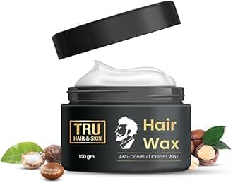 TRU HAIR & SKIN Hair Wax Cream for Men 100g | 12-Hour Strong Hold + Anti-Dandruff | Enriched with Natural Argan Oil, Macadamia Nuts & Shea Butter | Moisturizes, Protect & Nourishes Hair | Matte Finish