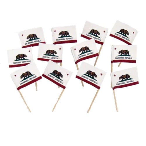 California Flag Toothpicks (100)