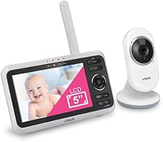 VTech VM350 Baby Monitor, 5" Screen, 1000ft Long Range, Night Vision, 2-Way Talk, Lullabies, Secured Transmission No WiFi