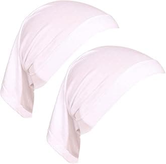 ccHuDE 2 Pcs Women Hijab Undercaps Under Scarf Hijab Cap Solid Color Stretch Under Caps Inner Under Scarf Hat White
