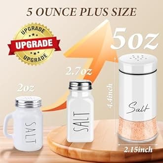 Salt and Pepper Shakers Set,Kitchen Decor and Accessories for Countertop Kitchen Gadgets Cooking Table Housewarming Christmas Gift Refillable Design (Black + White)