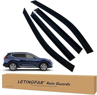 Window Visors Rain Guards for Nissan Rogue 2014 2015 2016 2017 2018 2019 2020 Accessories, Wind Deflectors Vent Shades for Nissan Rogue (Not for Rogue Sport Models)