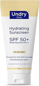 Undry Hydrating Sunscreen for Dry Skin (50gm) Lightweight, Photostable Sunscreen SPF 50 Broad Spectrum Sun Screen Protector SPF 50 Sunscreen for Women & Sunscreen for Men; Sun Cream with HA & Ceramide