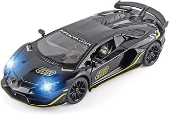 MTG Metro Toys & Gift | 1:24 Scale | Lambo SVJ 63 Alloy Car Model Light & Sound Effect Die-cast Car Toys for Boys Birthday Gift Kids Toys Car for Collection - Black