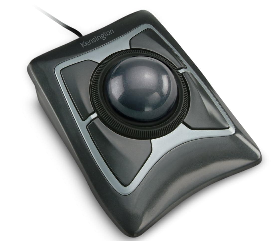 Expert Trackball Mouse (K64325), Black Silver, 5"W x 5-3/4"D x 2-1/2"H
