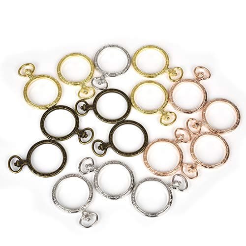 DROLE 20Pcs Round Open Back Bezel Pendant Frame for UV Resin Crafts Jewelry Making Findings
