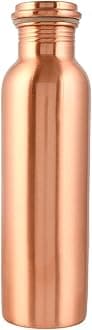 Copper Water Bottle 1 Ltr | Copper Water Bottle for Drinking | 100% Pure Copper & Leak-Proof | Easy to Cary | Suitable for Yoga, School & Offices | Best for Gifting - Matt Lacquer Finish