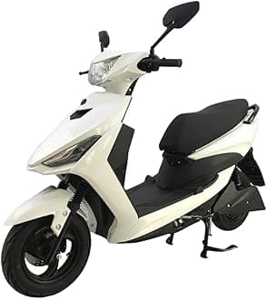 EXER G80 Electric Scooter, 60V 30AH Graphene Ion Battery, 250W BLDC Motor, 25 KMPH Top Speed, 80-100 KM Range, Hydraulic Suspension, Alloy Wheels (White)