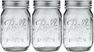 Ball Glass Mason Jar, Regular Mouth, Pint Size, 16 OZ (Pack of 3)