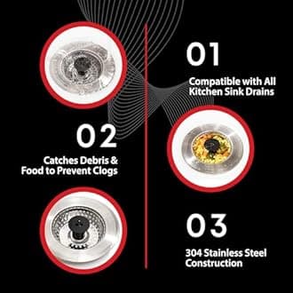 SinkShroom Sink Strainer Basket, Stainless Steel, 2-Pack