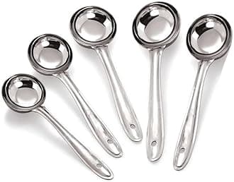 Kanshita's Rasoiware Stainless Steel Ladle/Karchi Set | 5-Piece Multipurpose Kitchen Spoon Set