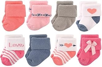 Hudson Baby Baby Girls Cotton Rich Newborn and Terry Socks Socks (pack of 8)